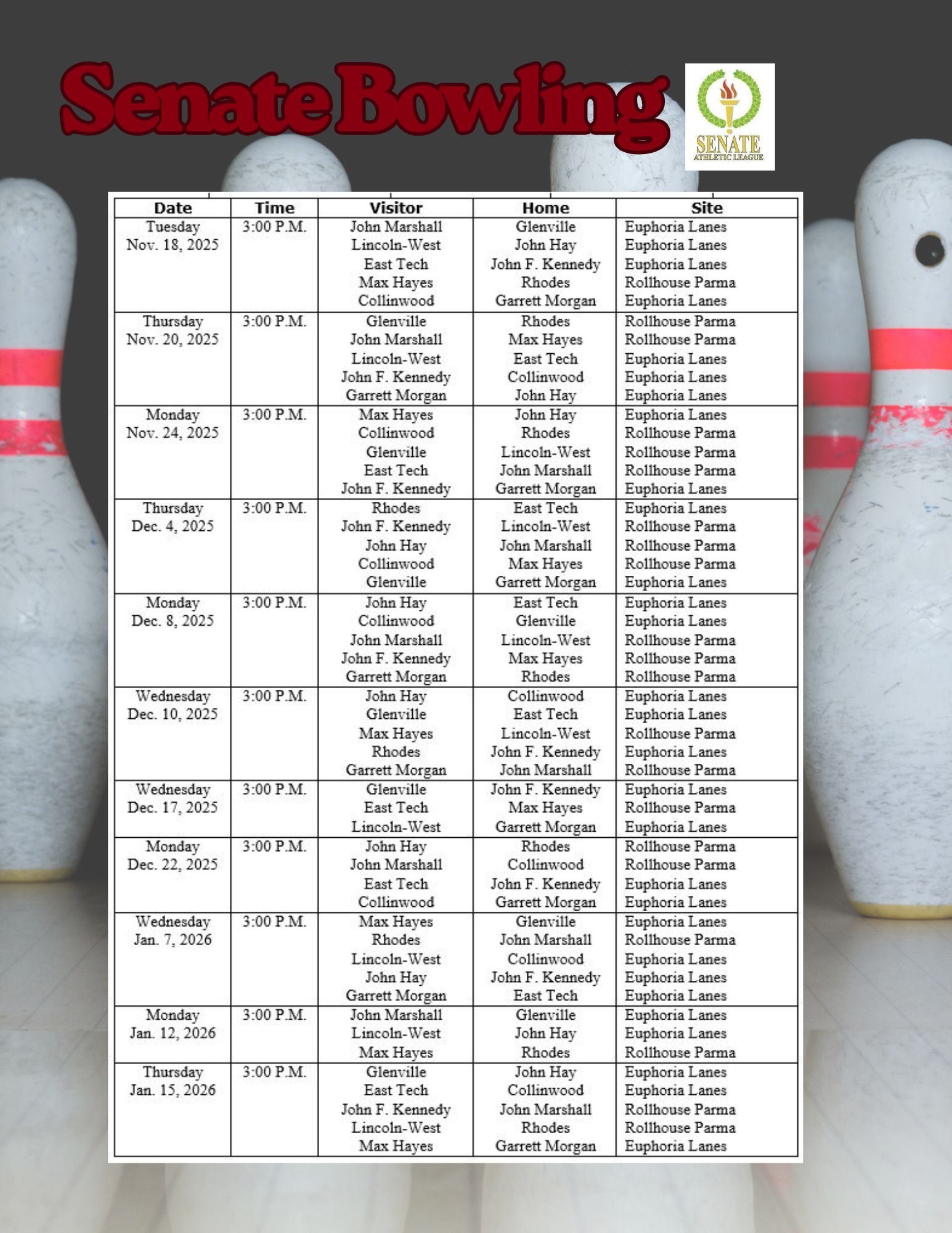 Bowling Schedule